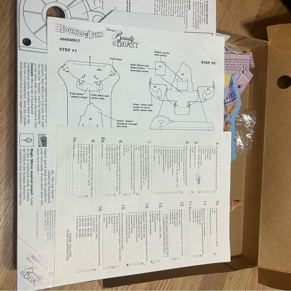 Disney Beauty and the Beast Sounds of Fun Board Game Vintage Belle Electronic - Picture 7 of 8